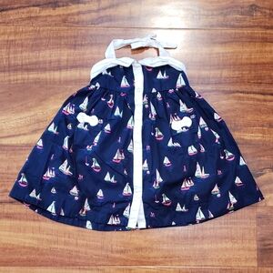 Janie and Jack EUC 6-12 months navy sailboat haulter dress w/ diaper cover